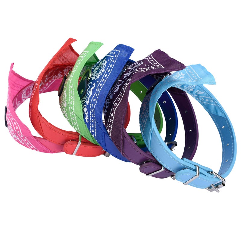 CM Cosmos Pet Bandana Puppy Dog Scarf Collar Neckchief with Adjustable Buckle for Dog Cat Decoration Pack of 6 (Large) - Image 3